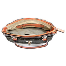 Cargar imagen en el visor de la galería, Cartera con firma de lunares Bolso cartera Monedero Conjunto Negro beige Candado ALBA en relieve