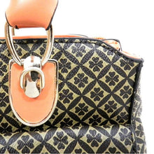 Cargar imagen en el visor de la galería, Cartera con firma de lunares Bolso cartera Monedero Conjunto Negro beige Candado ALBA en relieve