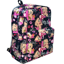 Load image into Gallery viewer, Betty Boop black Canvas School Backpack Book Pink Sport cartoon pockets
