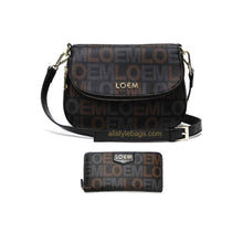 Cargar imagen en el visor de la galería, Bolso bandolera LOEM Signature en color beige, crema y blanco con bolsillos tipo cartera