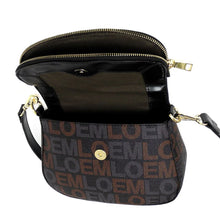Cargar imagen en el visor de la galería, Bolso bandolera LOEM Signature en color beige, crema y blanco con bolsillos tipo cartera