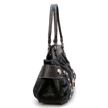 Load image into Gallery viewer, black lock crocdile satchel Bag Handbag Purse Designer Inspired studs tan