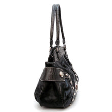 Load image into Gallery viewer, black lock crocdile satchel Bag Handbag Purse Designer Inspired studs tan