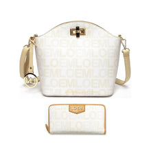 Cargar imagen en el visor de la galería, Cartera de hombro cruzada con cierre de interruptor beige LOEM Bolso de mano blanco con firma