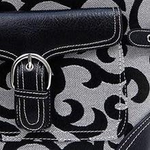 Load image into Gallery viewer, black canvas signature pockets cellphone satchel dual Bags Handbag purse set