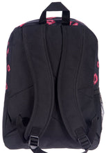 Cargar imagen en el visor de la galería, Mochila Betty Boop de lona negra en forma de L, mochila escolar con forma de corazón rojo, bolsa deportiva de bolsillo