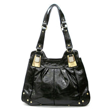Load image into Gallery viewer, Black Shoulder Satchel Bag Handbag Purse rhinestone designer Inspired pockets