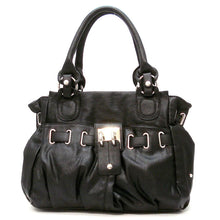 Load image into Gallery viewer, Black Belt studs Pockets shoulder Satchel Bag Handbag Purse