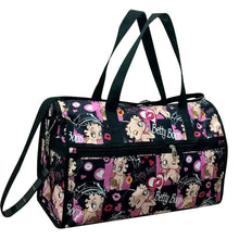 Cargar imagen en el visor de la galería, Bolso de lona rosa Betty Boop, tamaño L, 19", para deporte, viajes, noche