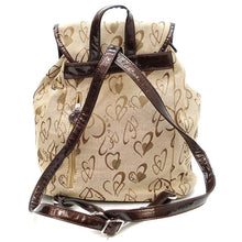 Load image into Gallery viewer, beige Canvas heart signature backpack Bag khaki taupe pockets Diophy
