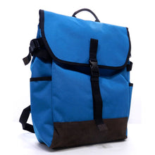 Cargar imagen en el visor de la galería, Mochila de lona mostaza forma L bolso tableta Blanc Cinturón I Pad portátil bolsillos amarillo