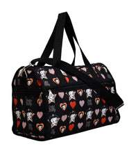 Load image into Gallery viewer, Betty Boop Black canvas L 19&quot; Travel Duffel Bag heart star Sport Overnight
