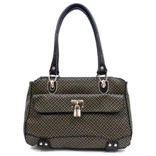 Load image into Gallery viewer, ALBA lock polka signature print satchel Bag Purse Black ivy embossed FM241
