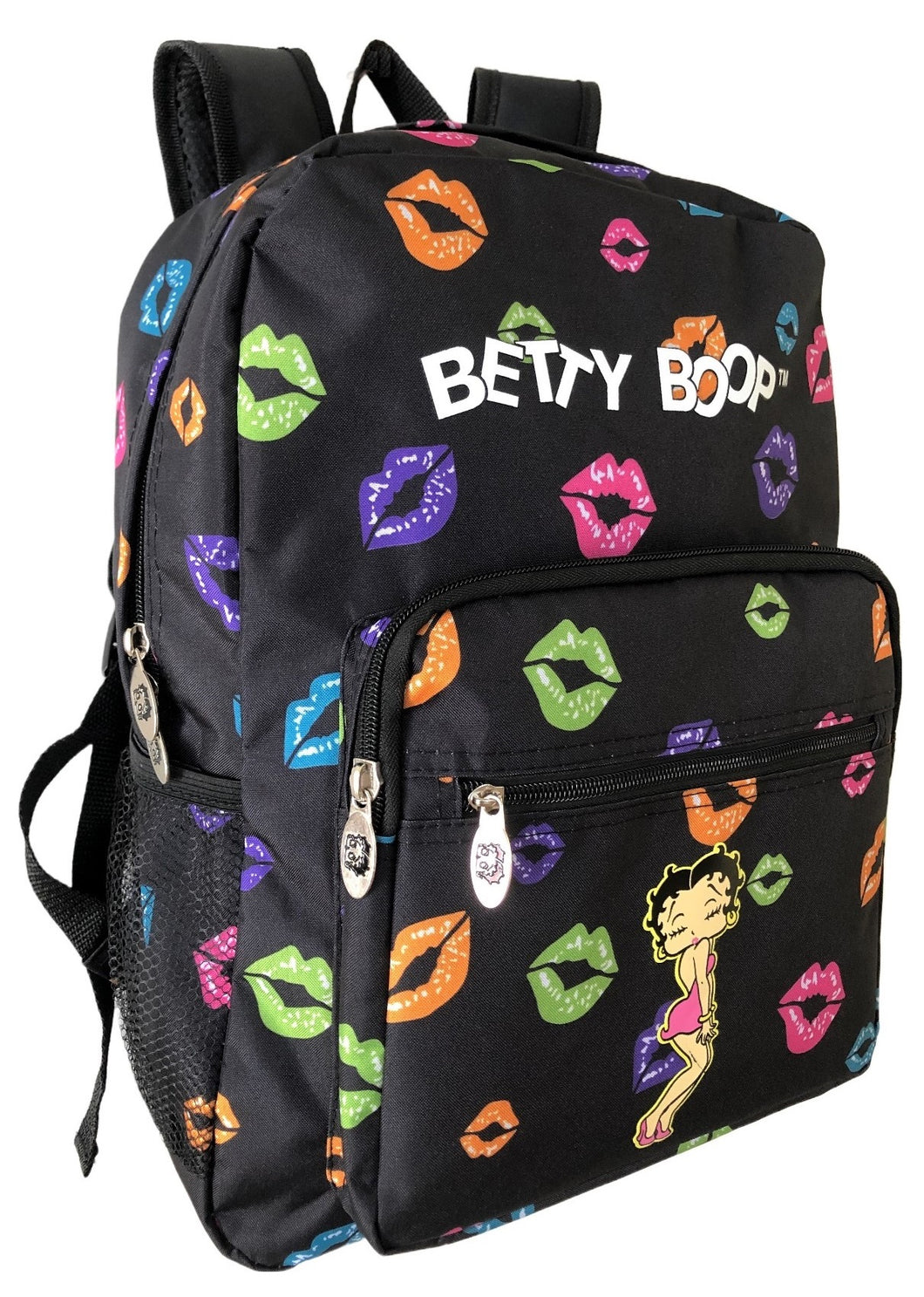 Betty Boop black lip School Backpack Book Sport cartoon pockets