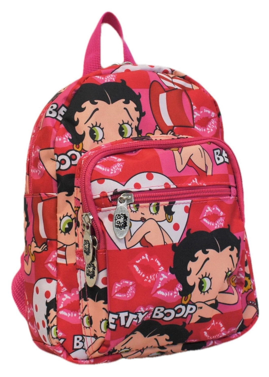 Betty Boop Canvas School mini Backpack Book Pink red Sport Pockets