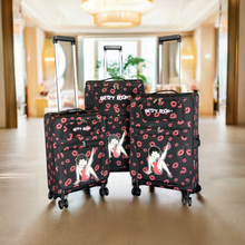 Load image into Gallery viewer, Betty Boop 3pcs Set Luggage 4 pairs rolling Spinning Wheels canvas black kick
