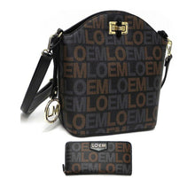 Load image into Gallery viewer, Loem black signature cross Shoulder wallet Bag set designer inspired messenger
