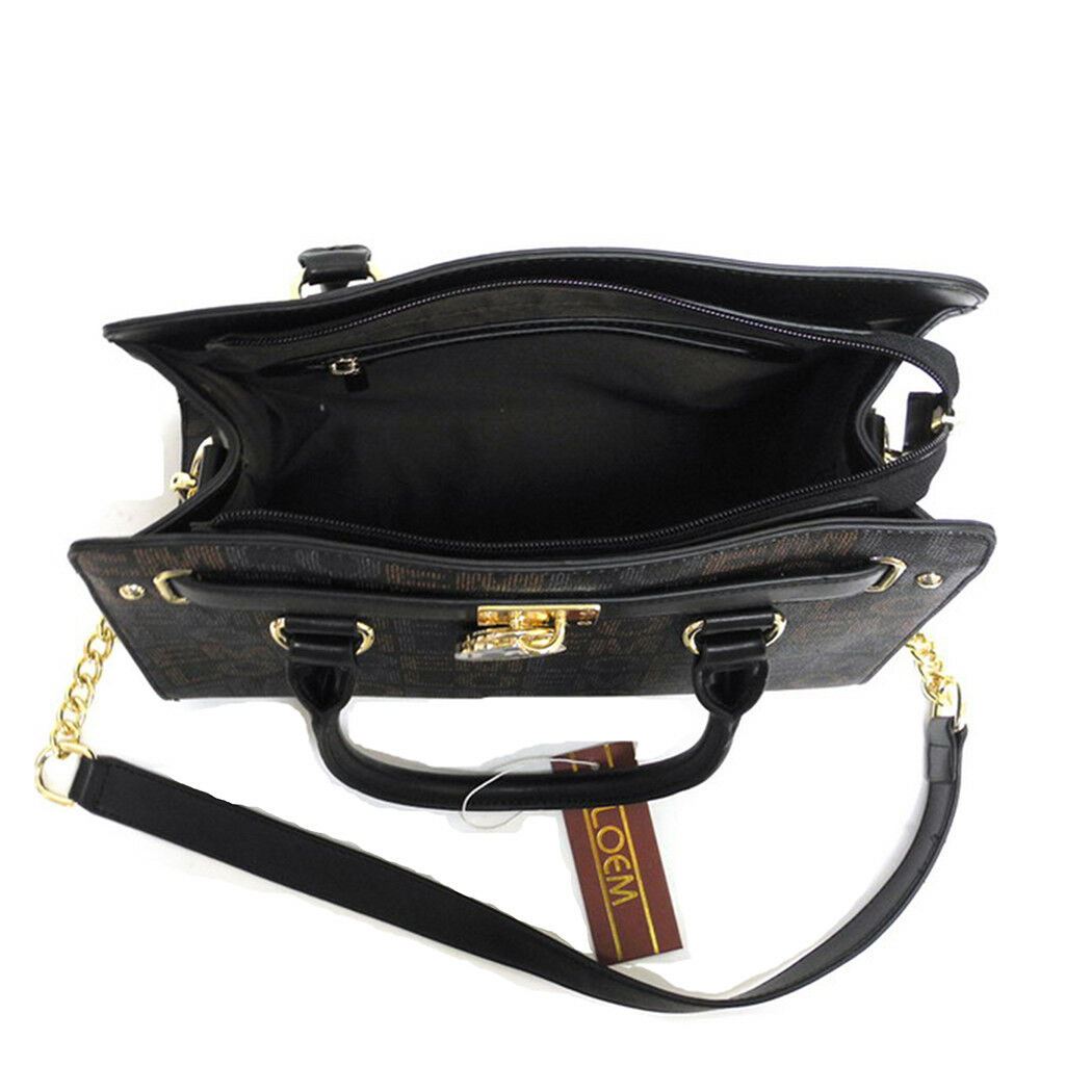 LOEM Black signature wallet shoulder Bag belt handbag set lock key poc – allofpu