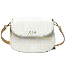 Load image into Gallery viewer, LOEM white crossbody shoulder Bag messenger handbag signature flap over pockets
