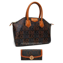 Load image into Gallery viewer, LOEM signature Print cross shoulder wallet set Bag handbag tote Designer inspired

