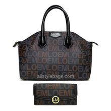 Load image into Gallery viewer, LOEM signature Print cross shoulder wallet set Bag handbag tote Designer inspired
