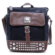 Load image into Gallery viewer, Designer Color Block Cross-body Pockets rhinestone Studs L crossover Messenger B
