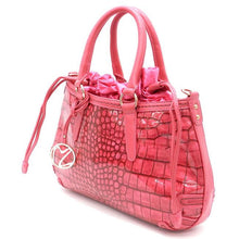 Load image into Gallery viewer, croc ruffle string collar shoulder handbag Bag Designer black designer inspired
