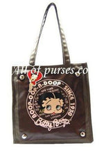 Load image into Gallery viewer, Betty Boop canvas diaper shopping bag tote Khaki book RED purse
