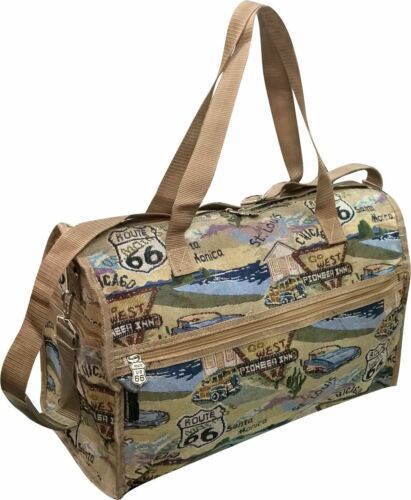 Route 66 canvas duffel bag The mother road travel sport out pockets 19