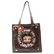 Load image into Gallery viewer, Betty Boop canvas book KHAKI BROWN shopping bag tote purse M
