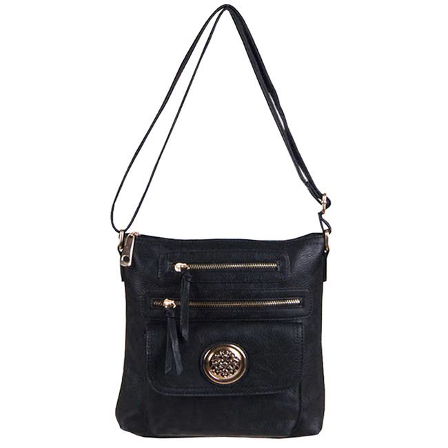 flora medallion Cross-body messenger wallet bag set black Designer inspired