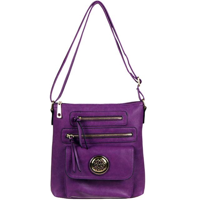 Bolso bandolera con medallón Bolsillo morado en relieve Inspirado en el diseñador 2139