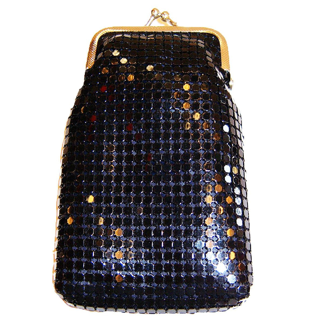 Cartera de mano de metal dorado, estuche para cigarrillos, bolígrafos, monedas, billetera inspirada en el diseñador