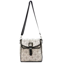 Load image into Gallery viewer, Designer Alba Chunma Signature Cross-body Bag Print Belt Pockets White Brown
