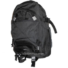 Load image into Gallery viewer, Black canvas School Fanny Pack Backpack Bag Sport Hiking Bungee System
