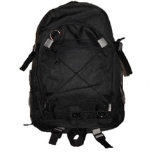 Load image into Gallery viewer, Black canvas School Fanny Pack Backpack Bag Sport Hiking Bungee System
