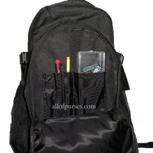 Load image into Gallery viewer, Black canvas School Fanny Pack Backpack Bag Sport Hiking Bungee System
