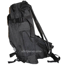 Load image into Gallery viewer, Black canvas School Fanny Pack Backpack Bag Sport Hiking Bungee System
