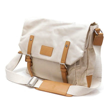 Load image into Gallery viewer, two tones Canvas School form pockets Messenger bag navy Blue IPad Laptop
