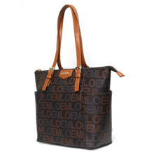 Cargar imagen en el visor de la galería, LOEM firma Imprimir firma satchel Bolso de mano tote Diseñador metal dorado
