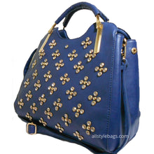 Load image into Gallery viewer, Designer inspired burgundy red LOEM Polka Flora Rhinestone Shoulder bag handbag

