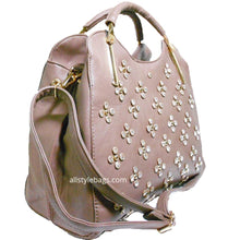 Load image into Gallery viewer, Designer inspired burgundy red LOEM Polka Flora Rhinestone Shoulder bag handbag
