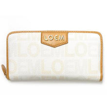 Load image into Gallery viewer, LOEM signature off white zipper pockets CD&#39;s woman L wallet bills beige
