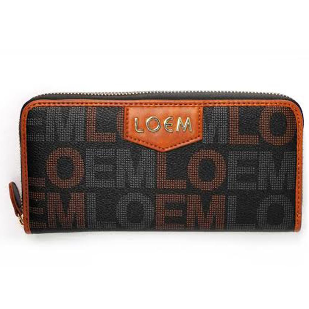 LOEM signature off white zipper pockets CD's woman L wallet bills beig – allofpu