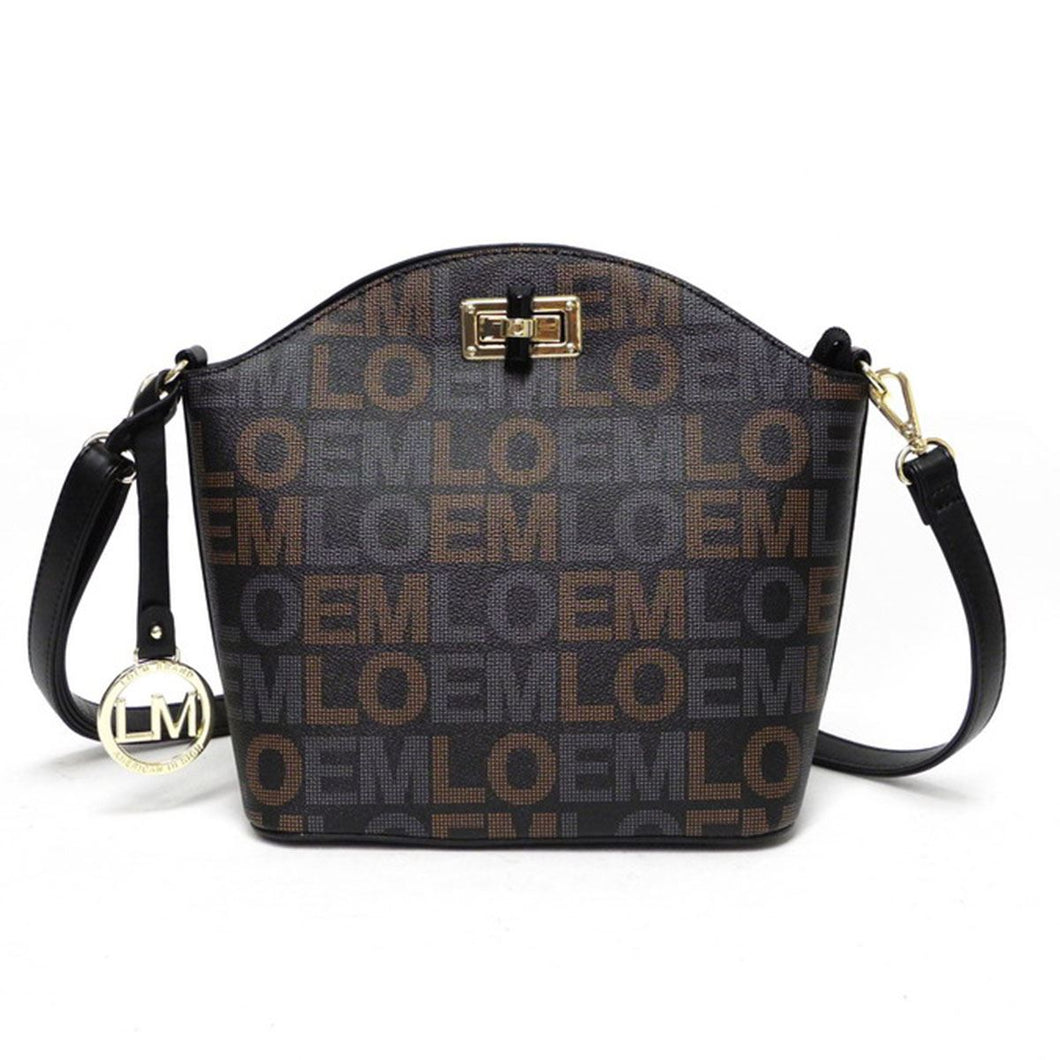LOEM signature Print designer gold switch lock cross shoulder Bag handbag LT688