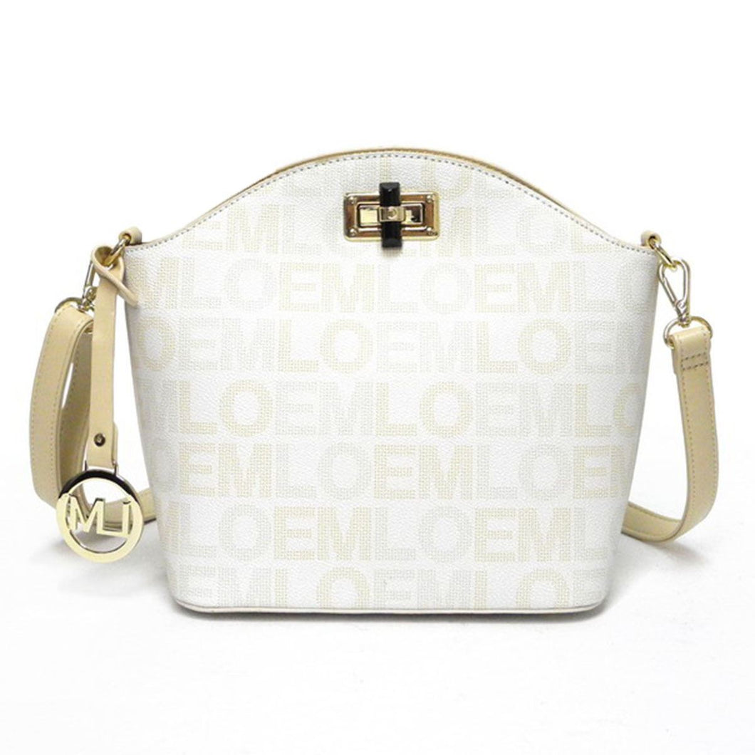 Designer LOEM beige IVY signature gold switch lock cross shoulder Bag handbag LT