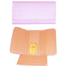 Load image into Gallery viewer, fabric G signature canvas plaid checker Pink L detachable checkbook woman wallet

