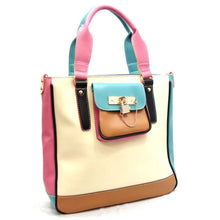 Load image into Gallery viewer, color block egg ivory lock shoulder Bag Handbag pockets purse designer Inspired
