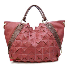 Cargar imagen en el visor de la galería, Bolso de hombro XL con cremallera de doble capa y tachuelas doradas, inspirado en el diseñador de diamantes de imitación
