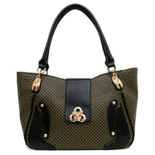 Load image into Gallery viewer, color block polka signature print satchel wallet Bag set Black lock designer
